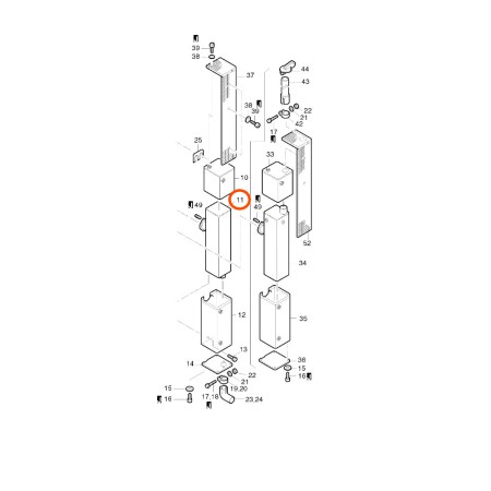 Hatz 2L, 3L exhaust pipe, bottom outlet