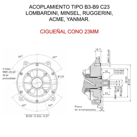 Kohler CH395 Cone 23mm motor for motorized...