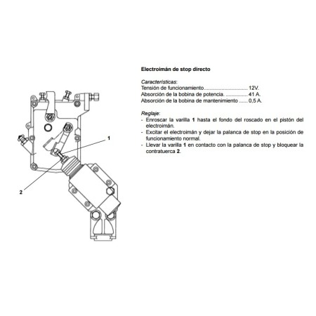 Stop electromagnet kit for Lombardini 9LD