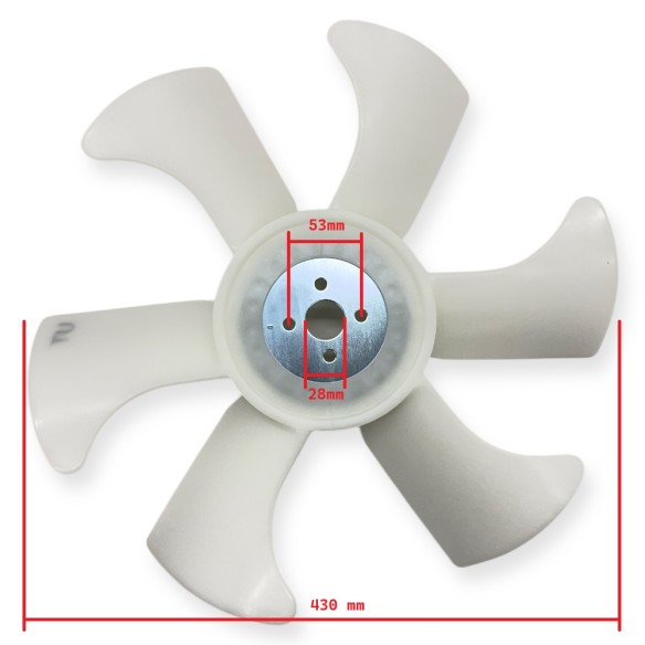 Ventilador 129916-44740 D430 Yanmar 4TNE92, 4TNE94. 4TNV88, 4TNV94L, 4TNV98