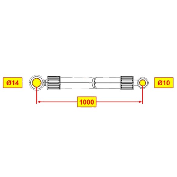 Diesel pipe 1000 mm Lombardini 12LD435-2,12LD475-2,9LD561-2,9LD625-2,9LD626-2,LDW 1603,LDW 2204