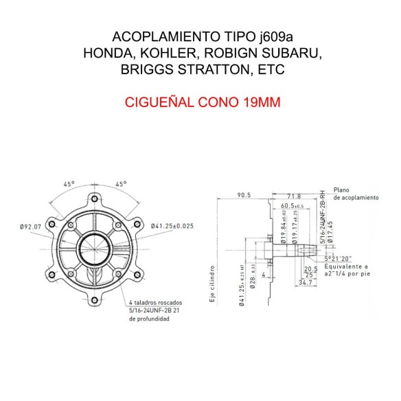 Motor Kohler SH265 cono 19mm Generador Arra.Manual