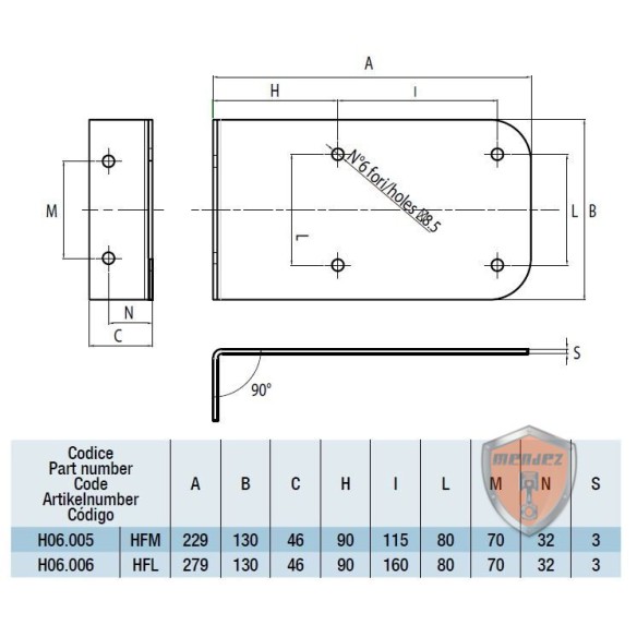 SUPPORT CHAUFFAGE M 115X80 ZINC