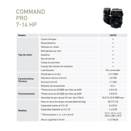 MOTOR KOHLER CH395 GENERADOR J609b ARRANQUE ELECTRICO